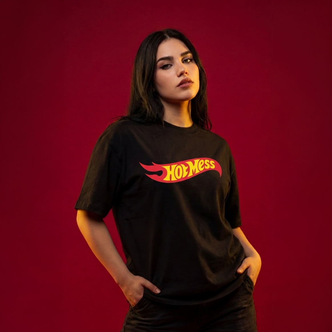 HotMess | Oversized printed tshirt for Her | Kaafi Cool Collection